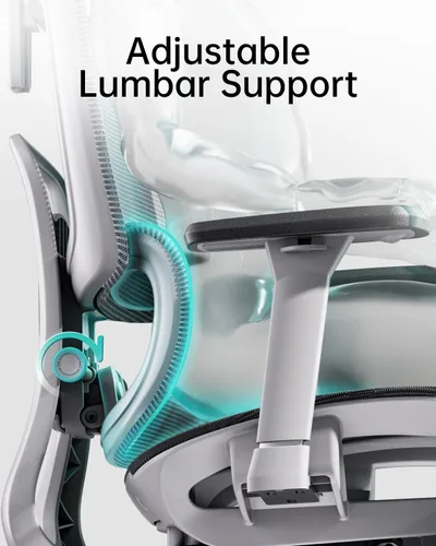Vista 7 de Hbada Silla de oficina ergonómica con reposabrazos ajustables 3D, soporte lumbar ajustable, respaldo alto para silla de computadora, silla