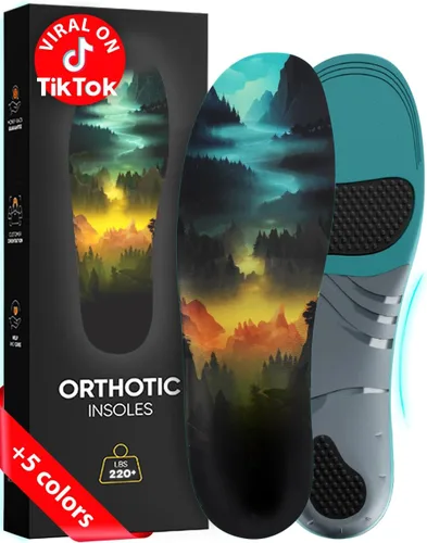 Vista 12 de 2 pares de plantillas para fascitis plantar de más de 220 libras para hombres y mujeres, soporte de arco alto resistente, inserciones ortopédicas
