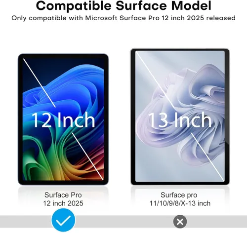 Vista 3 de OMOTON Paquete de 2 protectores de pantalla de privacidad para Microsoft Surface Pro de 12 pulgadas versión 2025, vidrio templado antiespía