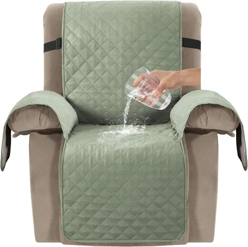 Vista 13 de Turquoize Funda reclinable 100% impermeable para ancianos, fundas reclinables antideslizantes para sillas reclinables de elevación eléctrica Marrón