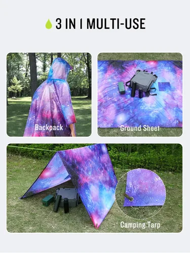 Vista 5 de Impermeable con capucha estilo poncho, para hombres y mujeres
