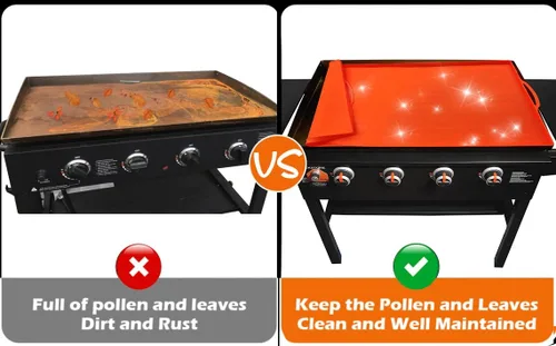 Vista 7 de Tapete protector de silicona para plancha compatible con la plancha de fuego de Camp Chef de 14 x 16 pulgadas, alfombrilla de silicona resistente