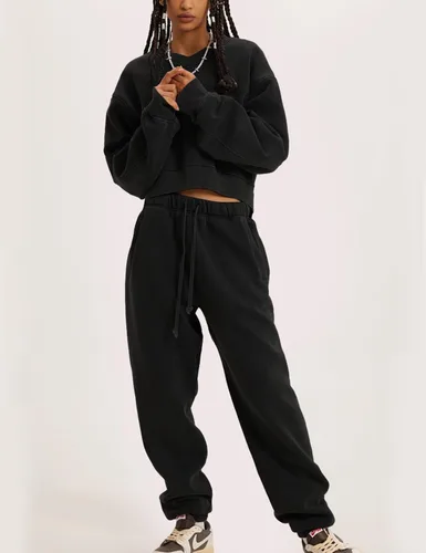 Vista 5 de Kissonic Sweat Sets for Women 2 Piece Long Sleeve V Neck Pullover Drawstring Sweatpants Tracksuits Jogger Set