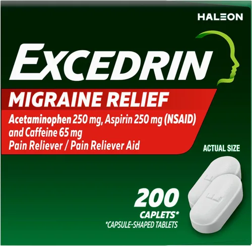 Vista 11 de Excedrin Comprimidos para aliviar la migraña para aliviar los síntomas de la migraña - 200