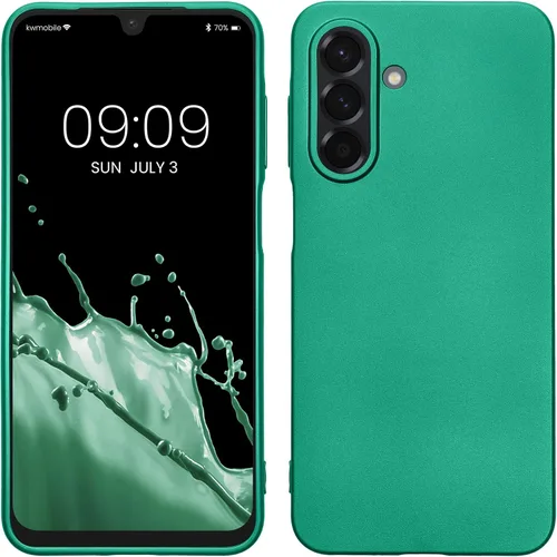 Vista 52 de kwmobile Funda compatible con Samsung Galaxy A12 - Funda protectora de silicona TPU suave y delgada - Azul Báltico