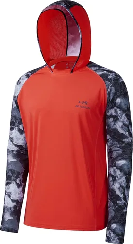 Vista 12 de BASSDASH Camisa de pesca de rendimiento UPF 50 para hombre, sudadera con capucha de camuflaje de manga larga FS17M