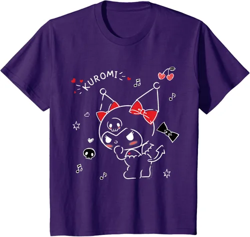 Vista 20 de Kuromi Camiseta Mischievous Tee Shirt Negro