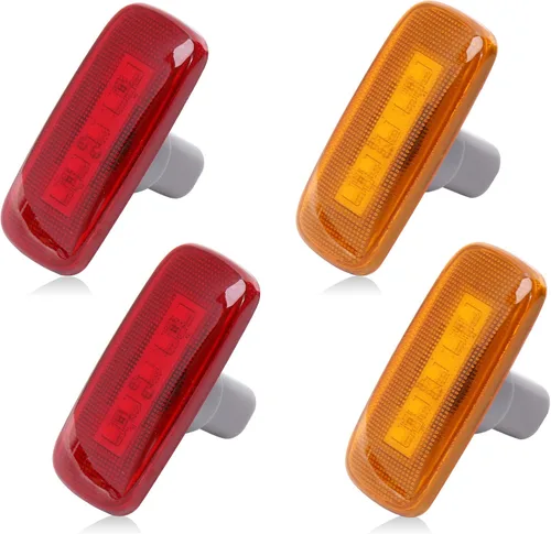 Vista 7 de HUSUKU 4 piezas de luces LED de marcador lateral para cama doble para Dodge Ram 2500 3500 2010-2017 (2x ámbar, 2x rojo)