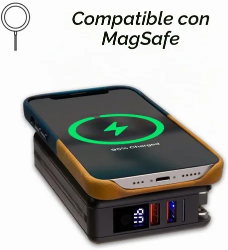 Vista 6 de Funda de teléfono delgada de cuero Wilken compatible con iPhone 15 Compatible con MagSafe y carga inalámbrica Cubierta de cuero de grano Negro
