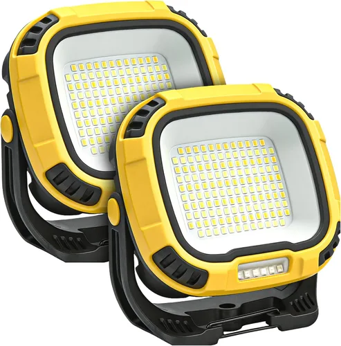 Vista 11 de Luz de trabajo recargable 6000mAh, luz de trabajo magnética Amarillo