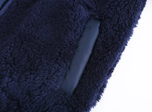 Vista 7 de Chaqueta sherpa de forro polar suave con capucha y cremallera completa para niña