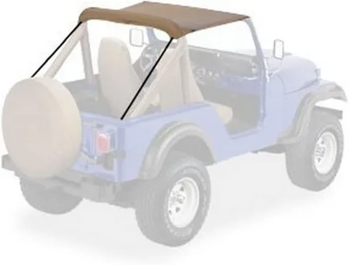 Vista 4 de Bestop Techo negro Crush para 76 – 83 CJ5, Negro