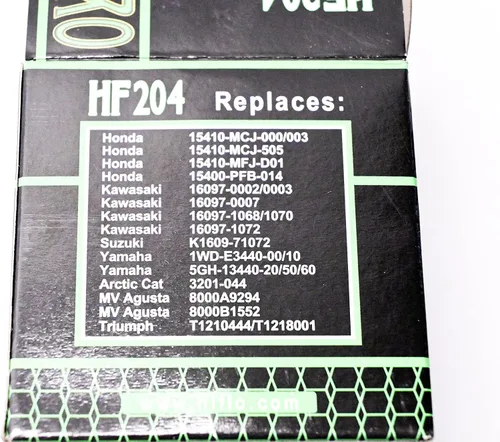 Vista 3 de FILTRO DE ACEITE HIFLO HF204 HI FLO ARCTIC CAT KAWASAKI YAMAHA HONDA MV AGUSTA TRIUMPH
