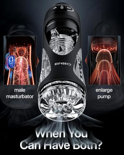 Vista 9 de EINSEO Masturbador masculino de succión con manga profunda de 7.1 pulgadas, juguetes sexuales AI Sync para hombres, succión y vibración de 7