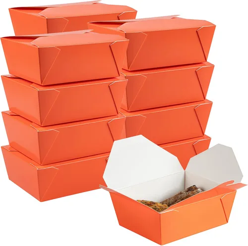 Vista 26 de Restaurantware Bio Tek - Cajas para llevar de 30 onzas, 200 loncheras para llevar, cierre de tabulación, resistentes al calor, desechables, de papel