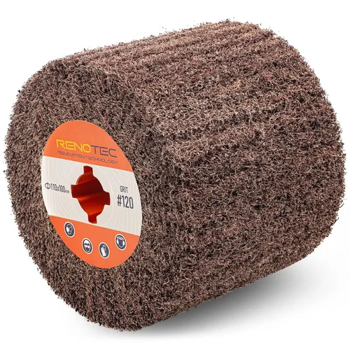 Vista 11 de Tambor de cerdas de nylon, #60, para remoción de escala y óxido, 4.33" x 4", 110x100mm, para máquina pulidora bruñidora
