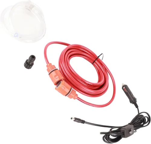 Vista 5 de Luqeeg Lavadora eléctrica a presión de 12 V, 80 W, 130 PSI, potente lavadora portátil con manguera de PVC de 20 pies, función de protección contra