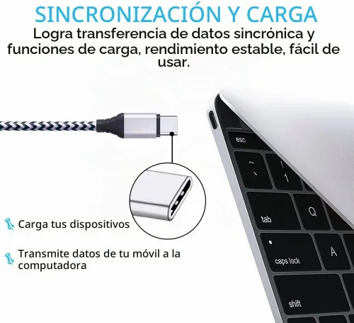 Vista 5 de Paquete de 5 cables USB tipo C de 6 pies, cable de carga rápida compatible
