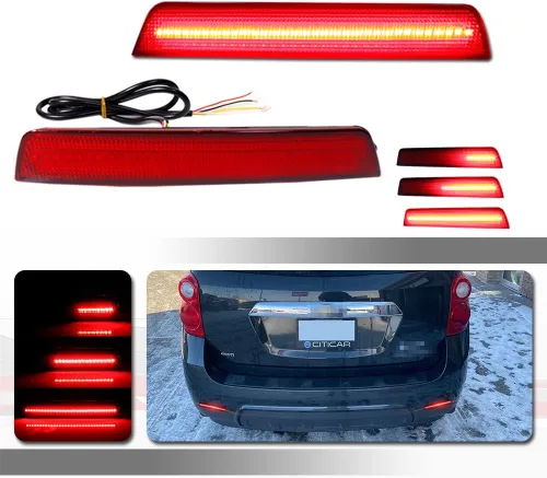 Vista 10 de 3 EN 1 Lente Ahumada Led Para 2010 2011 2012 2013 2014 2015 2016 2017 Chevrolet Equinox Reflector Luces Traseras Intermitentes Freno Parada y Luces