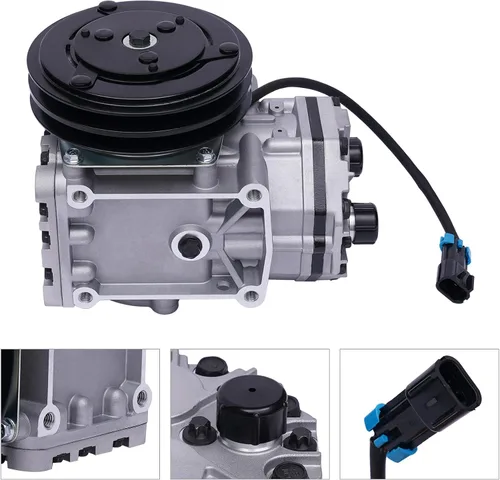 Vista 4 de Compresor de CA apto para Freightliner 1998-1997, para Kenworth, 2000-1996, para Peterbilt 2000-1996, reemplazo del compresor de aire acondicionado