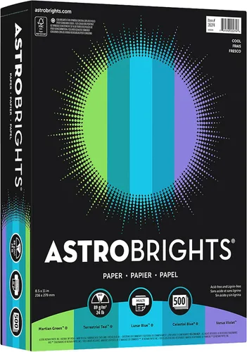 Vista 5 de Neenah Astrobrights(R) Surtido de papel de colores brillantes, 8 1/2 pulgadas x 11 pulgadas, 24 libras, 500 hojas por resma