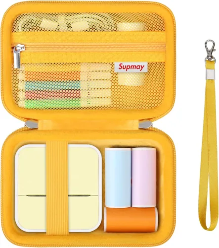 Vista 7 de Printpods - Estuche rígido de transporte para impresora de calcomanías Anycash S1, mini impresora con calcomanías, funda de protección