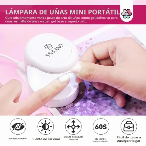 Vista 6 de Kit de Gel para Construcción de Uñas Saviland con Taladro de Uñas: Gel Constructor de Aceite de Ricino con Vitamina E en Botella, 6 Colores, 10 ml