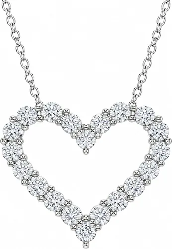 Vista 8 de Dazzlingrock Women's Round Lab Grown White Diamond Heart Pendant Necklace