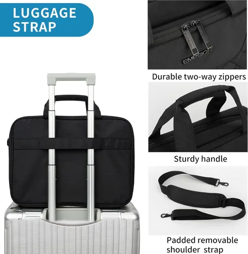 Vista 6 de EMPSIGN - Bolsa para laptop de 17.3 pulgadas, maletín de gran capacidad y expansible para viajes, para mujeres y hombres, bolsa de negocios