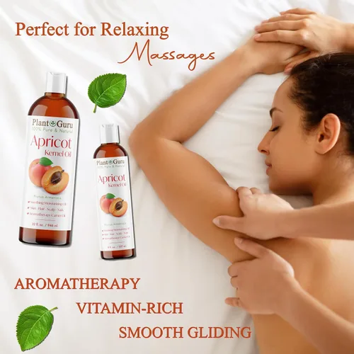 Vista 6 de Aceite de albaricoque de 2 onzas líquidas. Portador prensado en frío 100% puro y natural para el crecimiento de la piel, la cara y el cabello. Ideal
