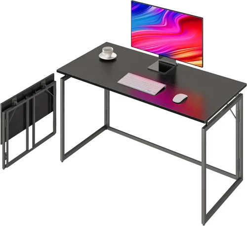 Vista 11 de Escritorio plegable de 31,5 pulgadas: sin montaje, tapa de madera para espacios pequeños Home office desk, holds 150 lbs, folds flat to 2.3 in
