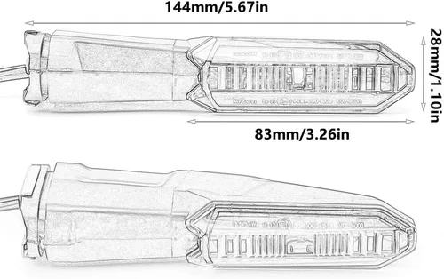 Vista 2 de ESPEEDMTC - Luces traseras para Kawasaki KLZ KLE Versys 650 1000, intermitentes, luces traseras de cambio de luz delantera y trasera, intermitente