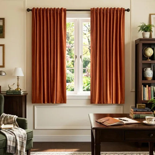 Vista 51 de PRIMROSE Cortinas de terciopelo champán de 63 pulgadas de largo para sala de estar, juego de 2 paneles opacos, bolsillo para barra, pestaña trasera