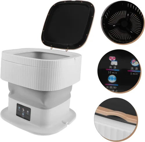 Vista 9 de Mini capacidad de lavadora portátil para ropa, ropa interior, calcetines, ahorro de espacio, compacta, lavadora y secadora para viajes, camping, uso
