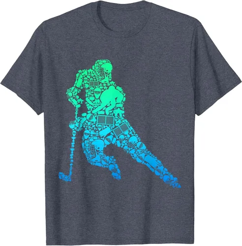 Vista 49 de Jugador de hockey sobre hielo Camiseta de hockey sobre hielo para hombres y niños Asphalt Grey