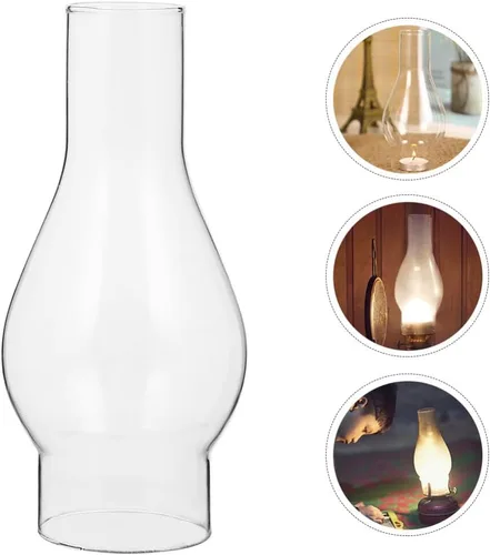Vista 3 de Lámpara de aceite, globos, lámpara de aceite, cristal victoriano, huracán, chimenea, repuesto de globo de queroseno, pantalla de chimenea