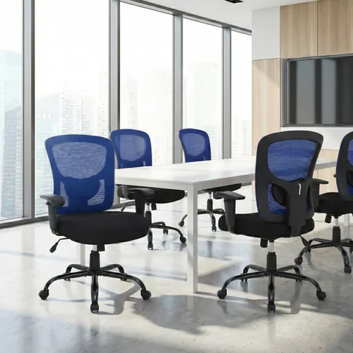 Vista 2 de BestOffice Silla de oficina grande y alta, silla de escritorio de 400 libras, silla de computadora de malla con soporte lumbar, asiento ancho