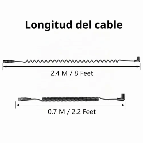 Vista 7 de CERRXIAN Cable en espiral de micrófono XLR, macho a hembra, cable X-L-R equilibrado de 8 pies, cables de micrófono de cobre sin oxígeno, cables