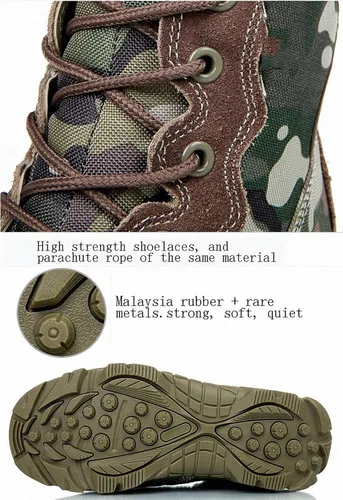 Vista 6 de Tebapi Botas tácticas militares para hombre, para mochileros, senderismo, campamento, escalada, senderismo, camuflaje, botas de tobillo, zapatos