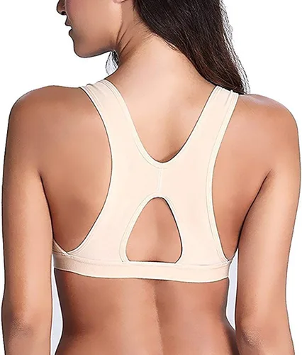 Vista 2 de SHAPERX Sujetador deportivo con cierre frontal para mujer