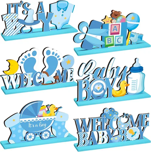 Vista 17 de 6 piezas de decoración de mesa de baloncesto para fiesta de cumpleaños de baloncesto, adornos de madera, centros de mesa para cumpleaños, baby shower