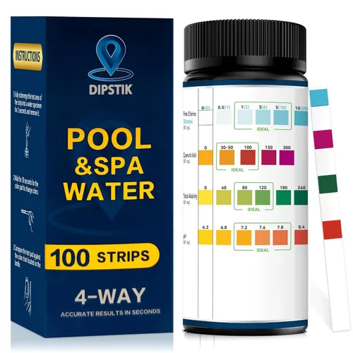 Vista 7 de Tiras de prueba de piscina de agua salada,0-8000 ppm,Kit de tiras reactivas de sal