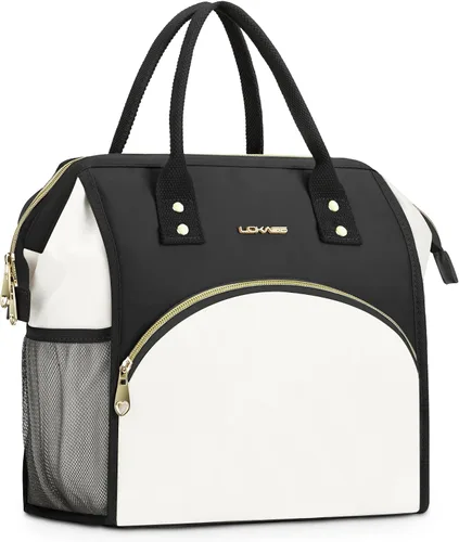 Vista 20 de Bolsa de almuerzo personalizada para mujer, elegante, reutilizable, aislada, con iniciales, para amiga, grande, de apertura ancha, resistente al