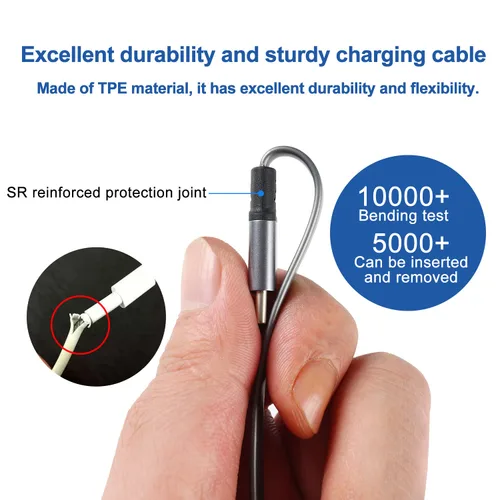 Vista 3 de SDBAUX Cable de carga retráctil USB A a tipo C, QC 3.0, carga rápida, sincronización de datos, compatible con Galaxy S23, S22, S10, Note G6, G5