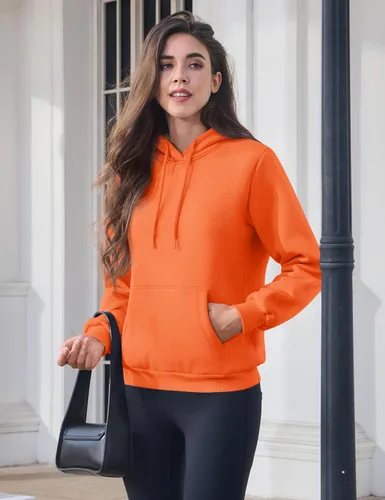 Vista 29 de MAGCOMSEN Sudaderas con capucha para mujer, con forro de sherpa, de vellón, para invierno, cálido, pesado, de algodón, con bolsillo