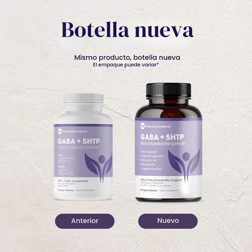 Vista 9 de Suplemento 5-HTP Plus GABA, apoyo para dormir, estado de ánimo y estrés, 60 cápsulas vegetales El 5-hidroxitriptófano puro con GABA promueve