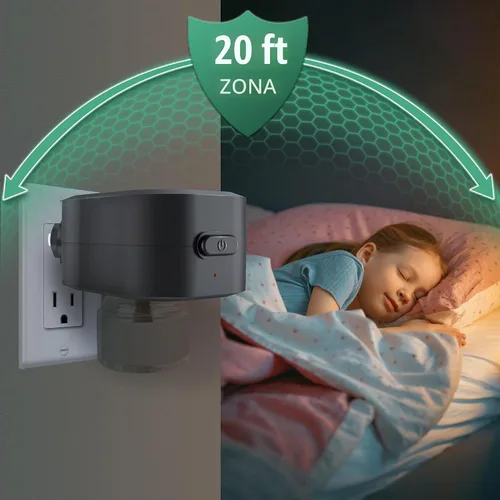 Vista 3 de Repelente de mosquitos para uso en interiores, control de aplicación Bluetooth, repelente electrónico de mosquitos, con 2 recambios repelentes