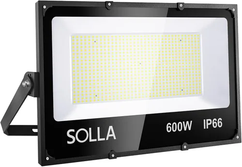Vista 10 de SOLLA Paquete de 2 luces LED de 100 W, 10000 lm 3000 K, luz de inundación exterior blanca cálida, lámpara de inundación para interiores