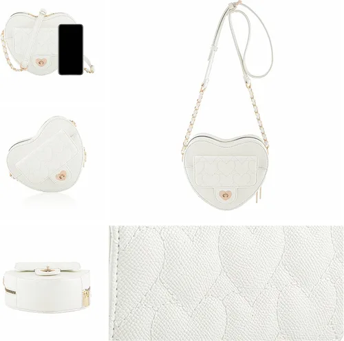 Vista 5 de Ayliss Bolso cruzado para mujer, con forma de corazón, bolso de hombro pequeño, bolso cruzado de noche, bolso de piel sintética