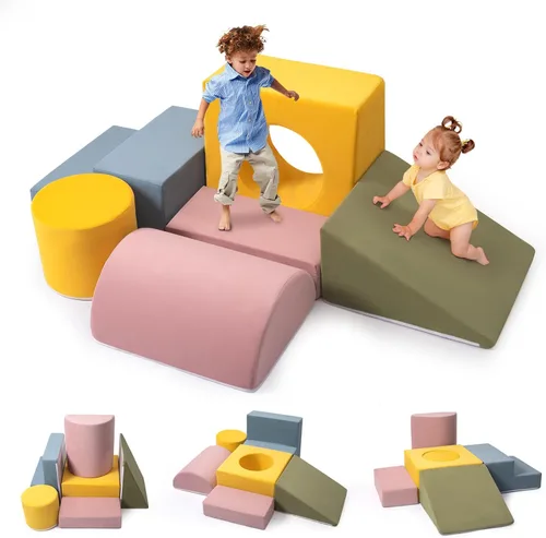Vista 11 de Rinnebbit Bloques de escalada de espuma para niños pequeños, juego de 5 piezas para escalar túneles y gatear, juego de actividades en interiores